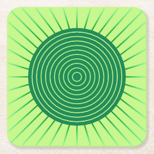 Dessous-de-verre Carré En Papier Éclat de soleil géométrique moderne - Vert émeraud