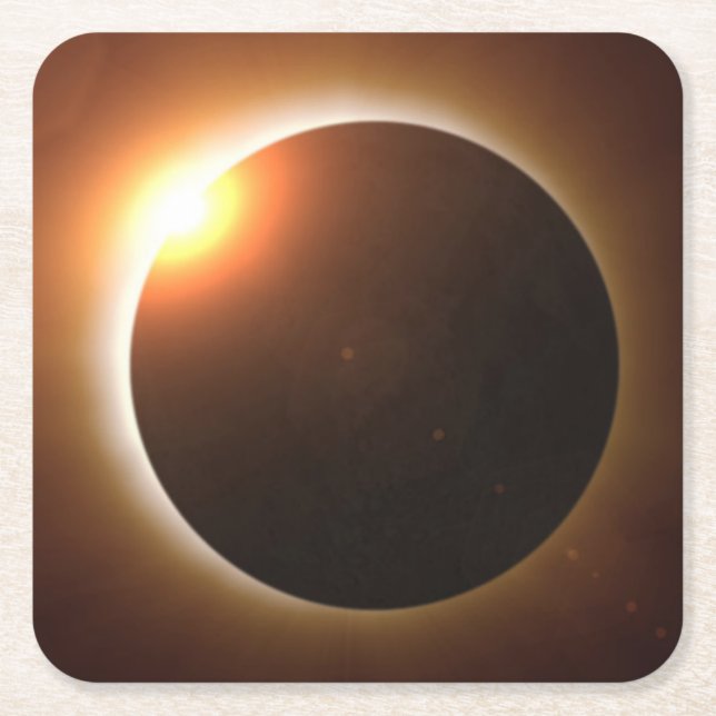 Dessous-de-verre Carré En Papier Éclipse solaire totale (Devant)