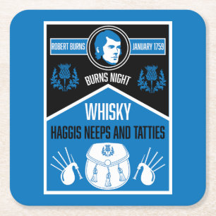 Dessous-de-verre Carré En Papier Ecosse Burns Night