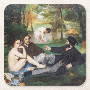 Dessous-de-verre Carré En Papier Edouard Manet - Déjeuner sur l'herbe