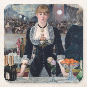 Dessous-de-verre Carré En Papier Edouard Manet - Un bar aux Folies-Bergere