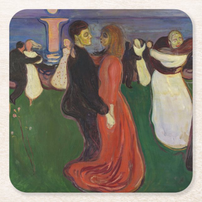Dessous-de-verre Carré En Papier Edvard Munch - La Danse de la Vie (Devant)