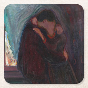 Dessous-de-verre Carré En Papier Edvard Munch - Le baiser