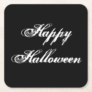 Dessous-de-verre Carré En Papier Éffrayant Happy Halloween Dessous de verre papier