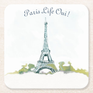 Dessous-de-verre Carré En Papier Eiffel Tour Paris Stylo et encre