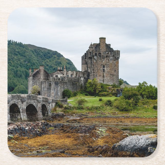 Dessous-de-verre Carré En Papier Eilean Donan Castle, Loch Duich - Ecosse, Royaume- (Devant)