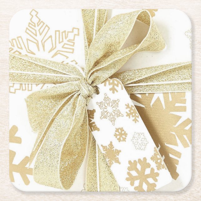 Dessous-de-verre Carré En Papier Élégance de Noël (Devant)