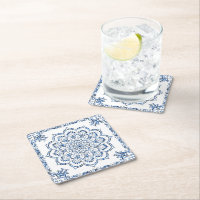 Elégant bleu métallique Mandala