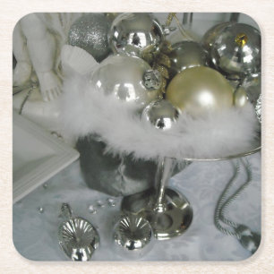Dessous-de-verre Carré En Papier Élégant centre de Noël