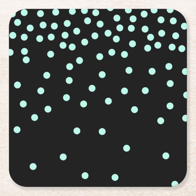 Dessous-de-verre Carré En Papier élégant chic menthe pois motif (Devant)