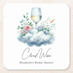 Dessous-de-verre Carré En Papier Elegant Cloud Wine Baby Shower n'est pas la bonne 
