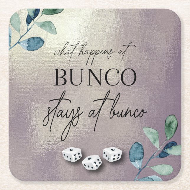 Dessous-de-verre Carré En Papier Elégant Eucalyptus Floral Dice Bunco (Devant)