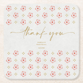 Dessous-de-verre Carré En Papier Elegant Japanese Plum Blossom