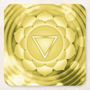 Dessous-de-verre Carré En Papier Elégant or Chakra Zen Yoga méditation spirituelle