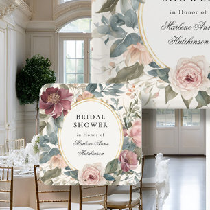 Dessous-de-verre Carré En Papier Élégant Thé Floral de Mariée de Style Français Or