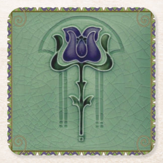 Dessous-de-verre Carré En Papier Élégant Vintage élégant Art nouveau moderne