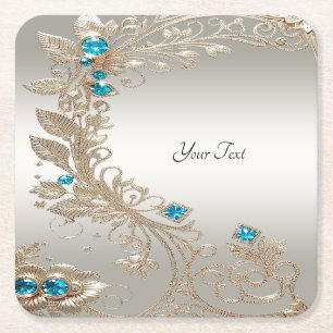 Dessous-de-verre Carré En Papier Embellister Gold Blue Stones Dessous de verre papi