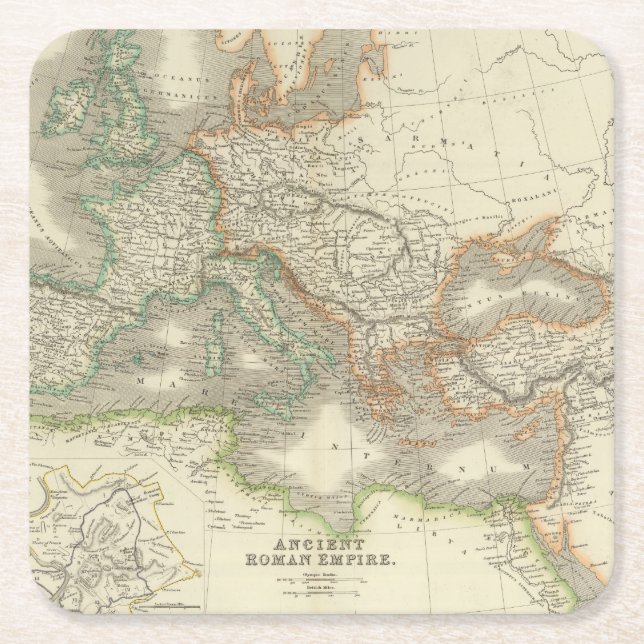 Dessous-de-verre Carré En Papier Empire romain antique (Devant)