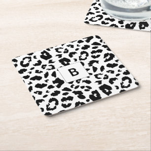 Dessous-de-verre Carré En Papier empreinte de léopard personnalisable