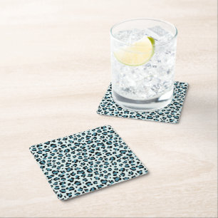 Dessous-de-verre Carré En Papier Empreinte de léopard, Spots de léopard, Leopard bl
