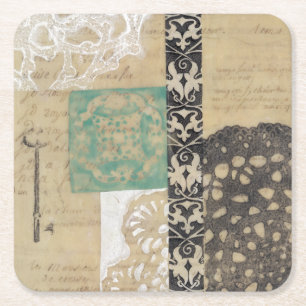 Dessous-de-verre Carré En Papier En filigrane et clé II