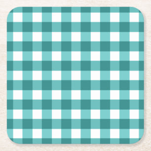 Dessous-de-verre Carré En Papier en vichy turquoise