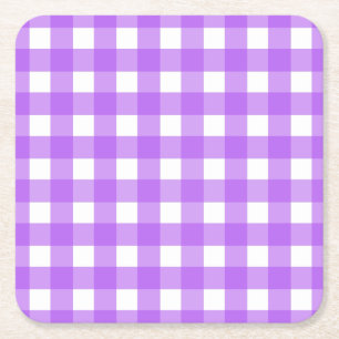 Dessous-de-verre Carré En Papier En vichy violet brillant