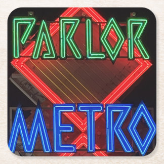 Dessous-de-verre Carré En Papier Enseigne néon Parlor Metro