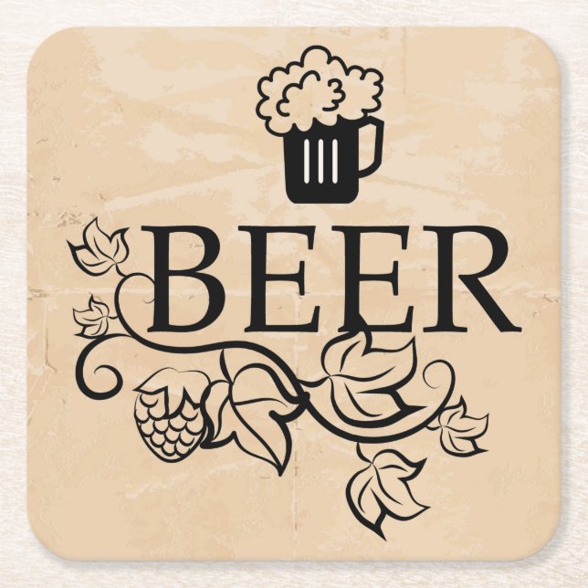 Dessous-de-verre Carré En Papier Ensemble très amusant de Dessous de verre de bière (Devant)