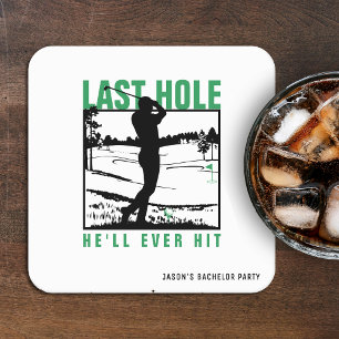 Dessous-de-verre Carré En Papier Enterrement de vie de garçon de golf drôle dernier