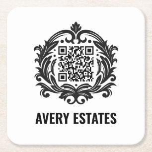 Dessous-de-verre Carré En Papier Entreprise personnalisée   Code QR