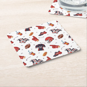 Dessous-de-verre Carré En Papier Équipement sportif de football avec Motif alimenta