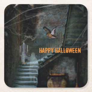 Dessous-de-verre Carré En Papier Escalier ensorcelé Halloween