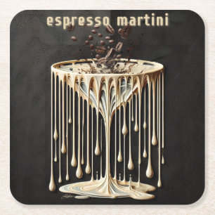 Dessous-de-verre Carré En Papier Espresso Martini Cocktail Heure