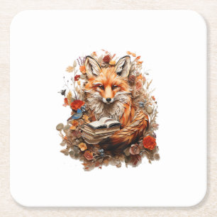 Dessous-de-verre Carré En Papier Esthétique Cottagecore avec livre mignon Goblincor