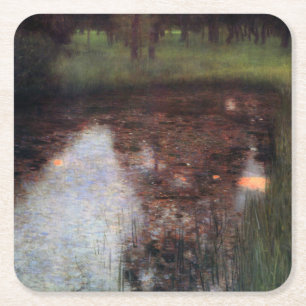 Dessous-de-verre Carré En Papier Etang de calme sur le terrain du Château de Kammer