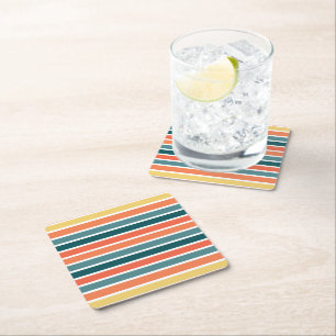 Dessous-de-verre Carré En Papier Été de '77 Stripes