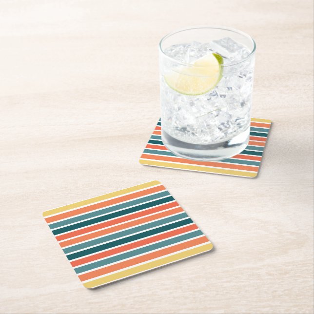 Dessous-de-verre Carré En Papier Été de '77 Stripes (En situation)