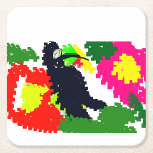 Dessous-de-verre Carré En Papier Été Toucan