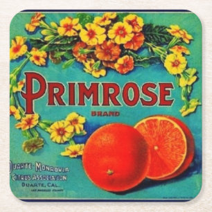 Dessous-de-verre Carré En Papier étiquette de la publicité vintage pour les fruits 