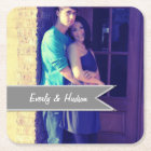 Étiquette de mariage personnalisée grise moderne a