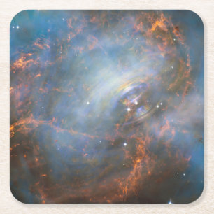 Dessous-de-verre Carré En Papier Étoile Centrale De Neutron Dans La Nebula Du Crabe