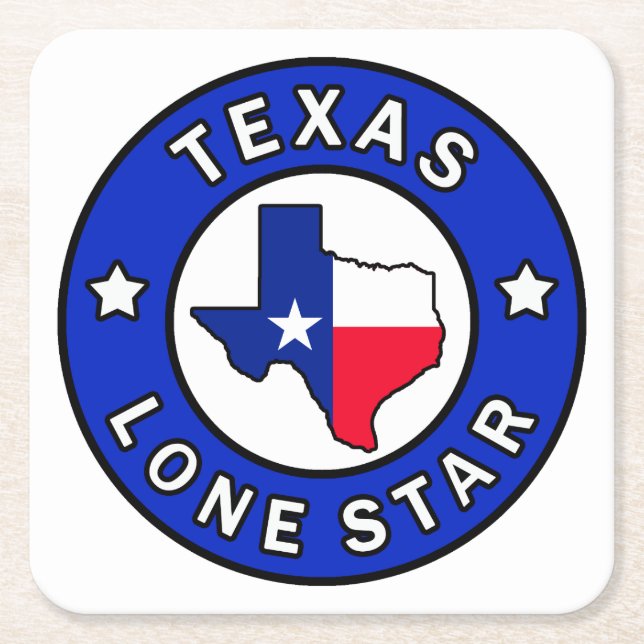 Dessous-de-verre Carré En Papier Étoile solitaire du Texas (Devant)