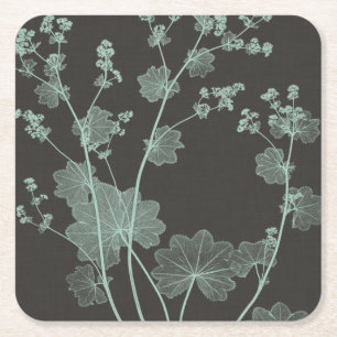 Dessous-de-verre Carré En Papier Étude de nature de menthe et de charbon de bois I