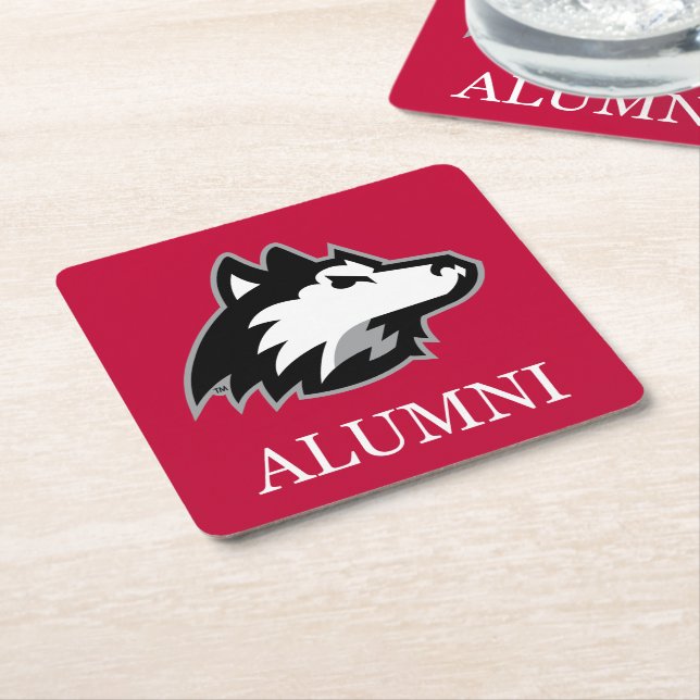 Dessous-de-verre Carré En Papier Étudiant de la NIU Huskies (Incliné)