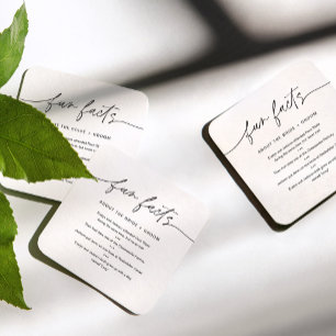 Dessous-de-verre Carré En Papier EVERLEIGH Fun Facts About Bride & Groom (set 50)