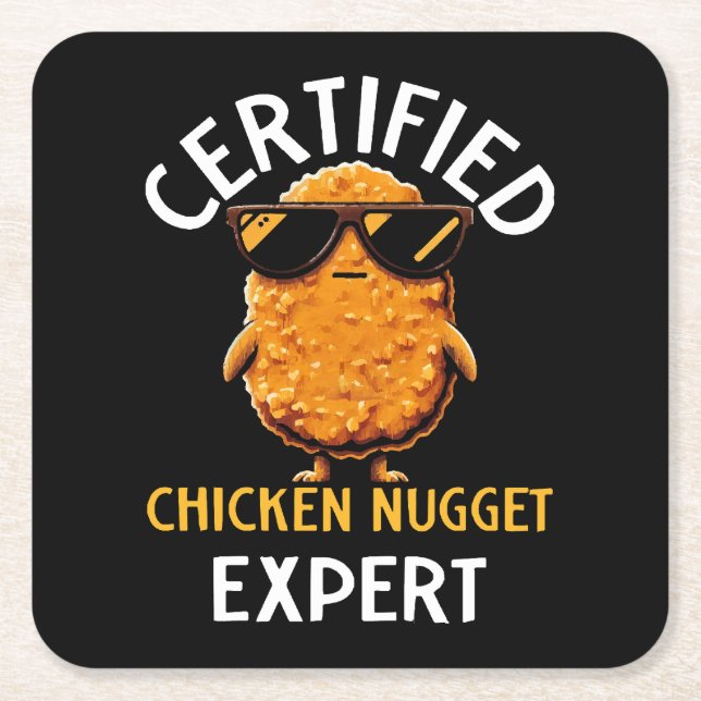 Dessous-de-verre Carré En Papier Expert certifié en nugget de poulet (Devant)