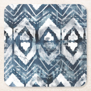 Dessous-de-verre Carré En Papier Extraction d'Indigo - Géométrique