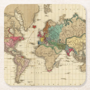 Dessous-de-verre Carré En Papier Extrémité De l'ANNONCE 1828 générale de paix