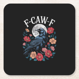 Dessous-de-verre Carré En Papier F-Caw-F Corbeau Gothique Corbeau Croa Croa pour Ha